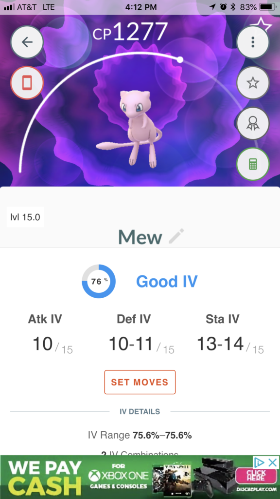 Catching Mew in Pokémon GO